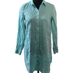 J Jill Turquoise Linen Tunic Women’s Size XS